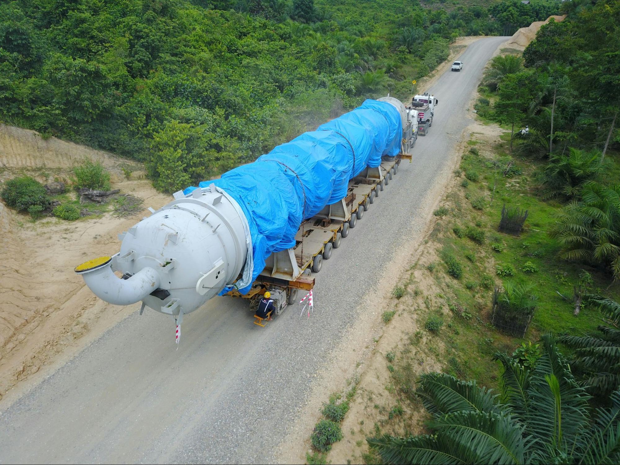 large truck carrying superload